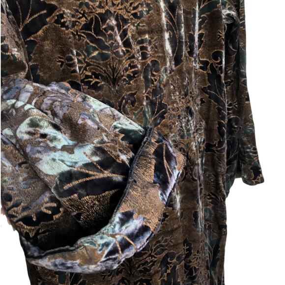 Citron Textured Velvet Robe - Duster - Iridescent and Colorful size M - Picture 8 of 14